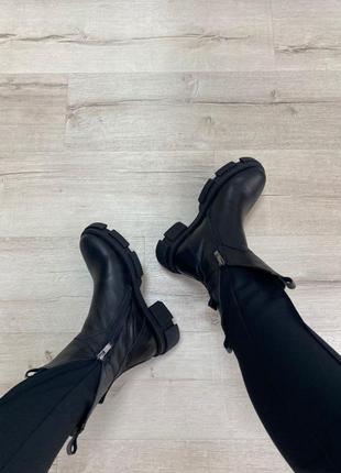 Ботинки с итальянской кожи кожаные боты зимние осенние6 фото