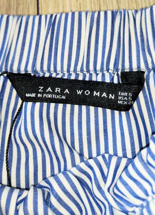 Блуза, рубашка с открытыми плечами в полоску zara2 фото