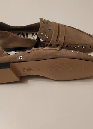 Женские мокасины/лоферы, натуральная замша zara2 фото