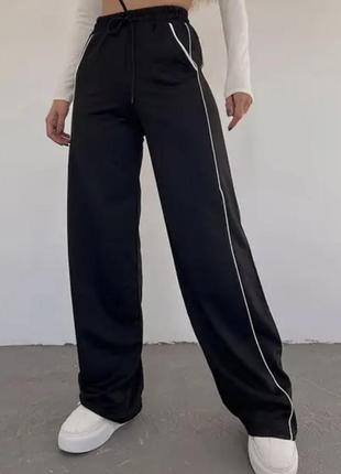 Очень стильные трендовые прямые спортивные штаны на резинке от бренда decathlon1 фото