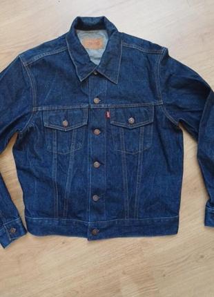 Куртка джинсовая винтажная vintage темно-синий цвет levi's 70506-0217size 42