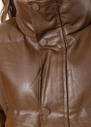 Куртка женская из эко-кожи на синтепоне 129r075, цвет коричневый5 фото