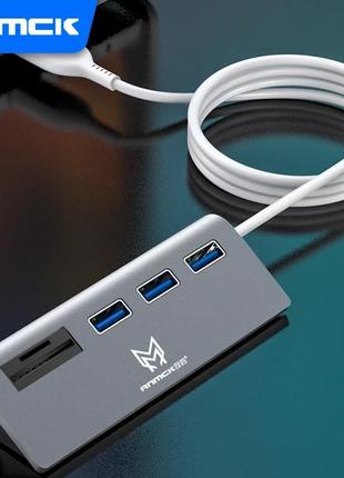 Концентратор card reader 5в1 hub usb 2.0 anmck / 3 port usb + tf + sd (hc) / юсб-хаб кардридер