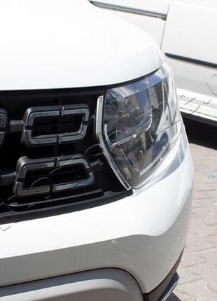 Накладки на решетку радиатора renault duster (2018-) 2 шт, нерж боковые