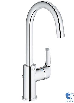 Смеситель для раковины однорычажный  eurosmart (l-size), сливной механизм grohe