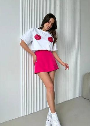 Футболка с принтом кулир свободного кроя оверсайз