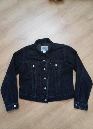 Куртка джинсовая винтажная vintage черный цвет levi's 77597 0260size large made in u.s.a1 фото