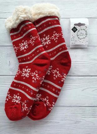Tex іспанія супер-теплі шкарпетки з новорічним принтом, гальмами та плюшем усередині.1 фото