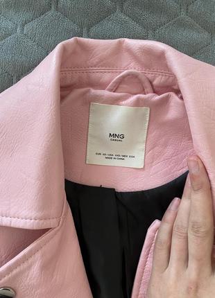 Кожана куртка mango рожева - xs3 фото
