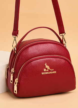 Жіноча міні сумочка клатч на плече кенгуру, сумка для дівчат еко шкіра червоний