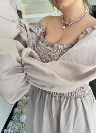 Сукня льон міді10 фото