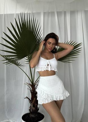 Стильный пляжный комплект: купальник+ юбочка