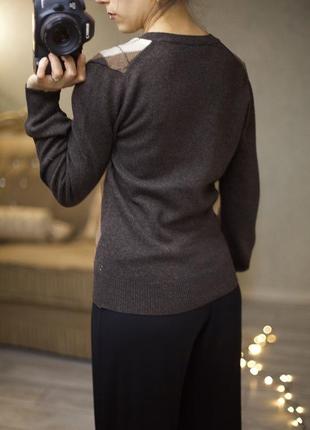 Шотландский брендовый шерстяной свитер джемпер пуловер ромбы ромб оверсайз классический5 фото