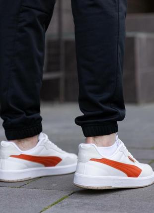 Мужские кроссовки puma court ultra lite white orange9 фото