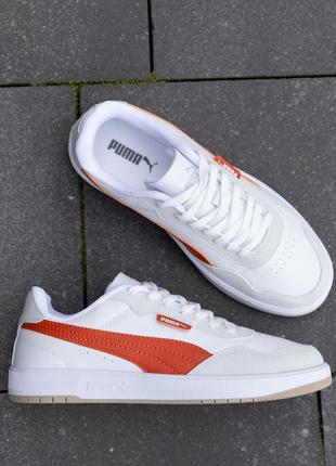 Чоловічі кросівки puma court ultra lite white orange3 фото