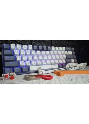 Механическая игровая клавиатура e-yooso z686 rgb usb 60% mini slim с красными переключателями и 68 клавишами