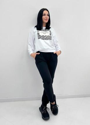 Демісезонний спортивний костюм з принтом "condor" зебра, трикотаж двонитка