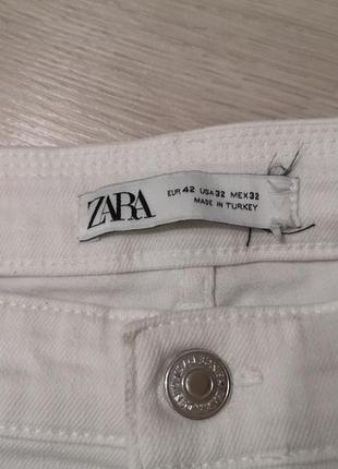 Белые джинсы zara, рваные джинсы, джинсы скини, джинсы мом, широкие джинсы zara5 фото