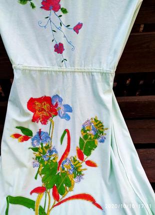 Платье (garbo- италия), р.46, светло-зелёное с цветочным принтом7 фото