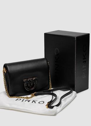 Кожаная сумка 👜 pinko baby love bag click puff in nappa black leather