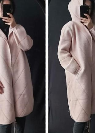 Крутое теплое практичное пальто с альпаки, размер универсальный.