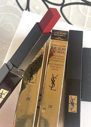 Оригинальн! yves saint laurent rouge pur couture the slim velvet radical 🎯тонкая матирующая помада с эффектом кожи