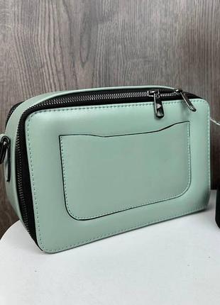 Качественная женская мини сумочка клатч ysl черная эко кожа, стильная сумка на плечо4 фото