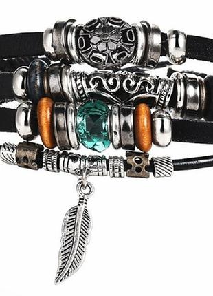 Кожаный браслет амулет primo pank talisman