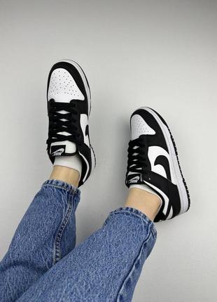 Nike dunk low retro white black panda5 фото