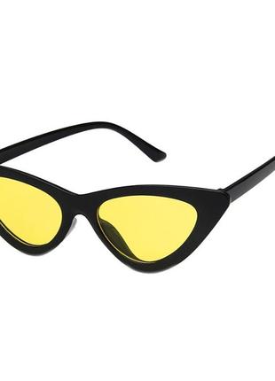 Окуляри жовті сонцезахисні очки кошечки желтые солнцезащитные лисички ретро1 фото