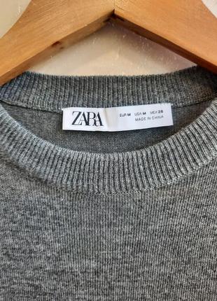 Zara ультро тонкий джемпер с эффектом рваностей10 фото