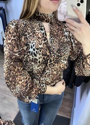 Блуза с леопардовым принтом zara house mohito3 фото