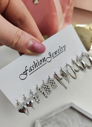 Набір сережок, сережок під срібло, бутютерія, прикраси