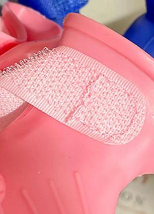 Резиновая обувь для собак на липучке розовая s7 фото