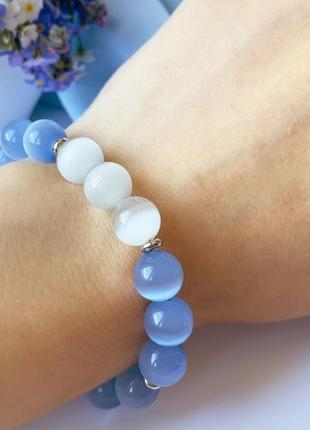 Голубой браслет подарок маме девушке сестре дочке стильный аксессуар (модель № 313) jk jewelry10 фото