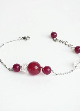Гранатовий браслет з натуральних каменів (модель № 258) jk jewelry