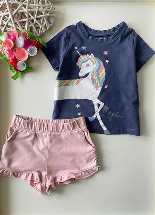 Футболка primark и шорты h&m для девочки 2-3 года 98см