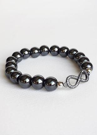 Браслет з натуральних каменів "кам'яна сталь" (модель № 322) jk jewelry