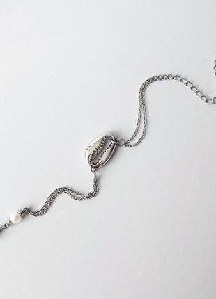 Сталевий браслет з черепашкою каурі (модель № 539) jk jewelry4 фото
