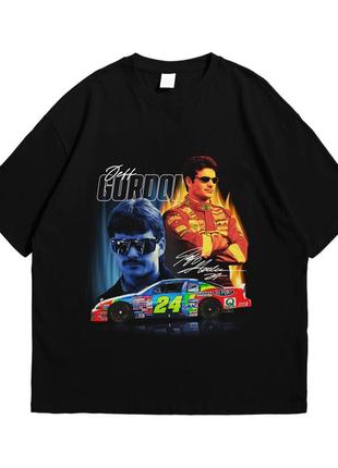 Футболка з принтом nascar jeff gordon s чорний