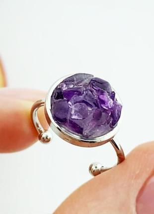 Кольцо с кристаллами аметиста минимализм подарок девушке женщине маме дочке (модель №632) jkjewelry5 фото