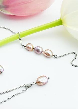 Тонкий браслет-ланцюжок в стилі мінімалізм з перлами подарунок дівчині (модель № 674) jk jewelry7 фото