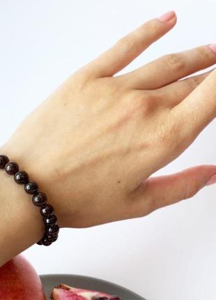 Гранатовий браслет браслет з натуральних каменів подарунок дівчині мамі (модель № 324) jk jewelry10 фото