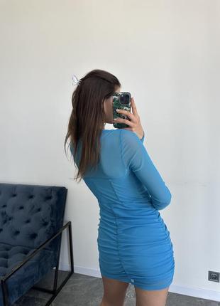 Женское платье мини calliope (лазурное/голубое)6 фото