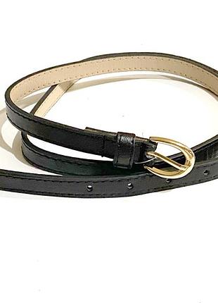 113 см чорний вузький пасок ремінь ремінець жіночий шкіряний