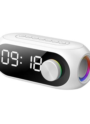 Настольные часы с будильником и функционалом bluetooth колонки diago s8 (bluetooth, fm-радио, tf-карты, 3.5мм