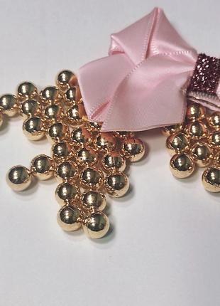 Штучні декоративні перли без отворів для прикрас, намистини для рукоділля золото 6 мм 100штук (6616)1 фото