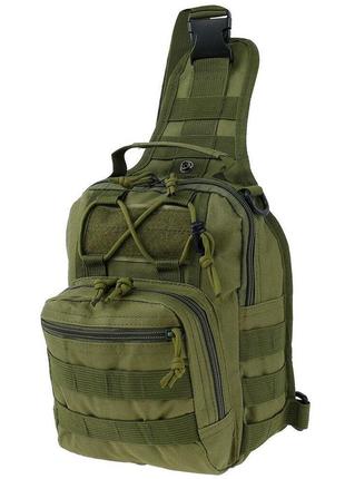 Тактична нагрудна сумка primo sling однолямкова через плече - army green