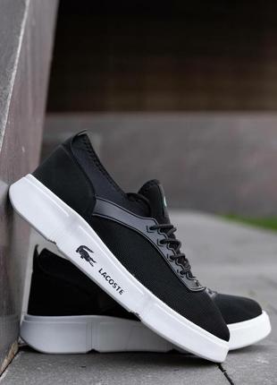 Чоловіче взуття lacoste black white2 фото