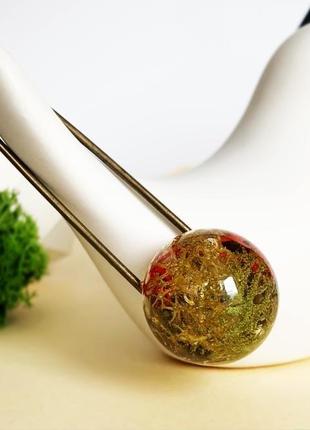 Мох брошка-шпилька з зеленим мохом англійська шпилька з лісовим мохом (модель № 1510) glassy flowers